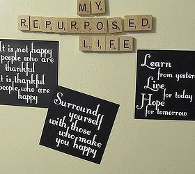 reuse repurpose those free magnets, chalkboard paint, crafts, Mini fridge signs