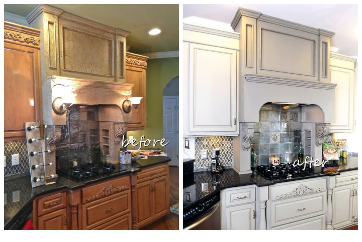 have you considered gray kitchen cabinets, home decor, kitchen cabinets, kitchen design, Stove hood and cabinets before and after