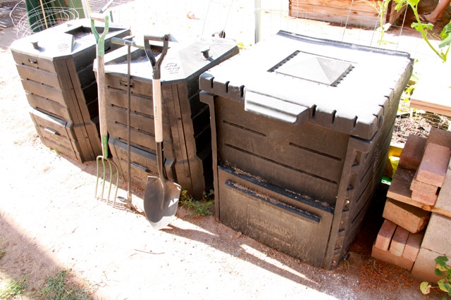 using a 3 bin composting system for your garden, composting, gardening, go green
