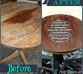 dumpster dive rescued coffee bistro set, chalk paint, painted furniture, the before and after of the same table Love that this stayed out of the landfill