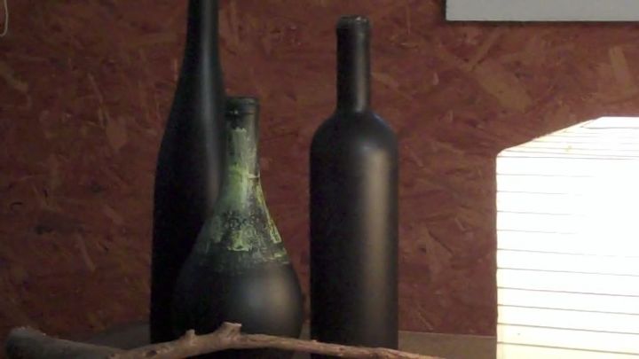 storage to studio, cleaning tips, home decor, After painted wine bottles