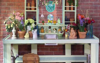 Potting Bench From Recycled Furniture for $100, Cottage Core Style