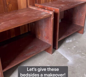 How a bunch of flat wooden skewers brought these grungy old side tables from the brink