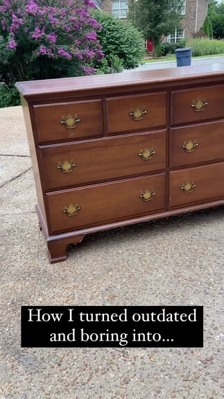 how to redo a dresser Black and Wood Dresser Makeover