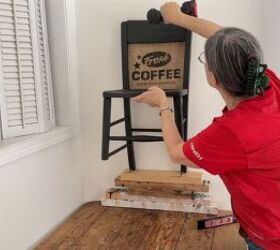 Upcycled Chair Shelf DIY for a Cozy Coffee Station
