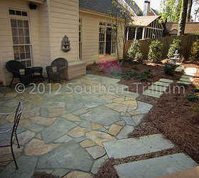 a few photos of a recent installation no more grass but a nice stone patio hot, concrete masonry, landscape, outdoor living, perennial, pool designs, spas, Another look at the area as it stands after most of the completed installation