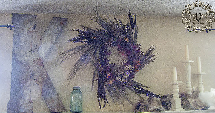grass seed head wreath, crafts, gardening, seasonal holiday decor, wreaths, I love this grass seed wreath above my mantel but it s way too messy so it s going out to the back door