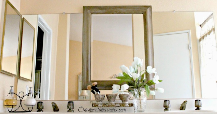 mirrors in master bath and how to keep them spot free, bathroom ideas, cleaning tips, Adding a mirror on standard mirror and keeping them clean