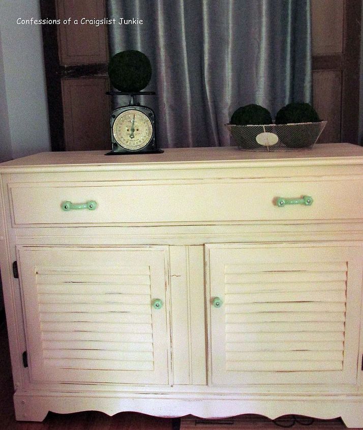 a cottage buffet makeover, painted furniture
