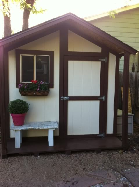 new gardening shed, diy, outdoor living, Once it was all back together in it s new spot The following weekendI added my touches andI LOVE my new little garden shed She cleaned up real nice
