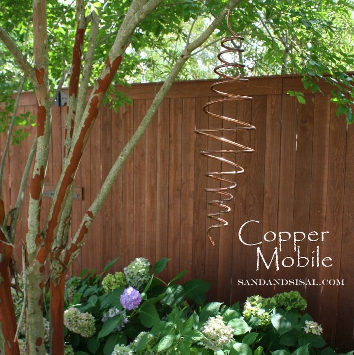 diy spinning copper mobile, crafts, outdoor living, DIY Copper mobile