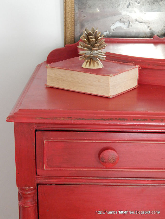 the perfect red vintage dresser, painted furniture