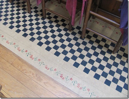 kitchen stenciled floor, flooring, painting