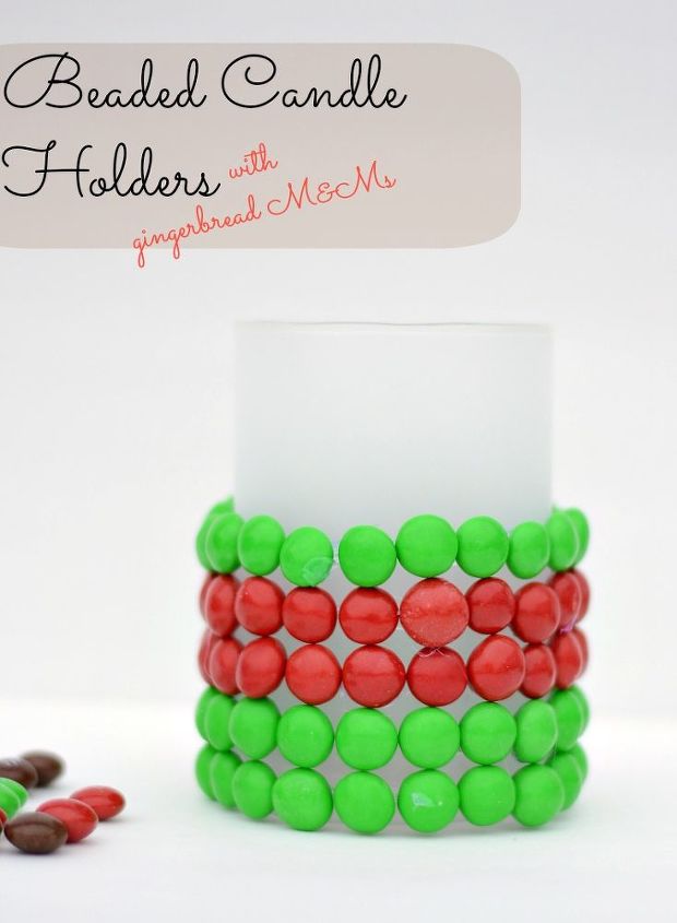 diy christmas beaded candle holders, crafts