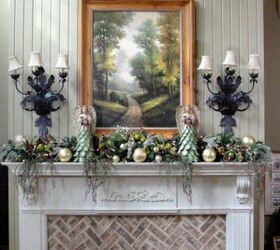 2013 christmas tree, seasonal holiday d cor, Mantel with giant paper mache letters upcoming tutorial soon