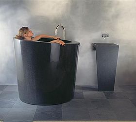 cozy amp warm tub trends, bathroom ideas, home decor, Black Granite Soaking Tub Maybe for the space challenged bathroom