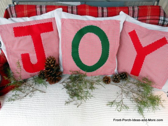 quick joy pillow toppers for christmas, christmas decorations, crafts, seasonal holiday decor, Attach toppers to pillow covers stand back and enjoy