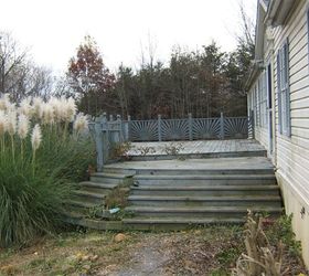 updated and transformed deck to oasis of serenity, decks, diy, how to, outdoor living, porches, woodworking projects, well THIS is what we started with kinda scary right