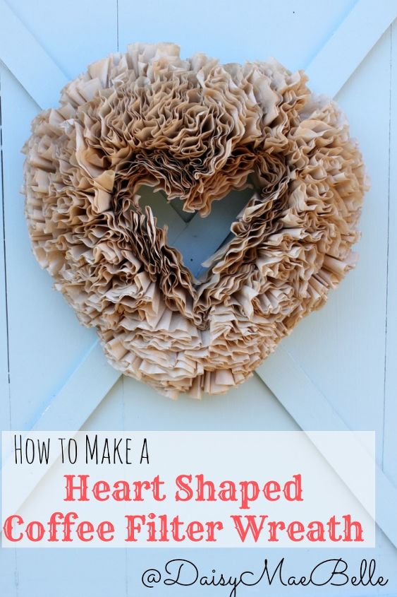 how to make a heart shaped coffee filter wreath, crafts, seasonal holiday decor, wreaths, This wreath only takes 4 supplies