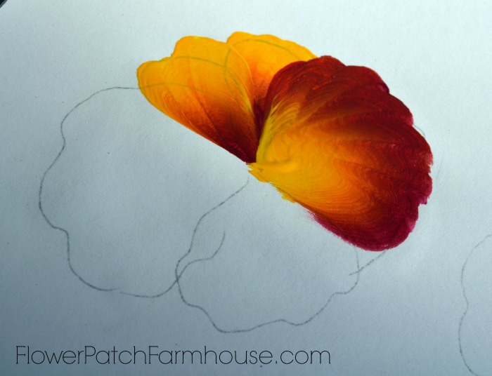 learn to paint a simple pansy, crafts, painting, Layer scallop strokes