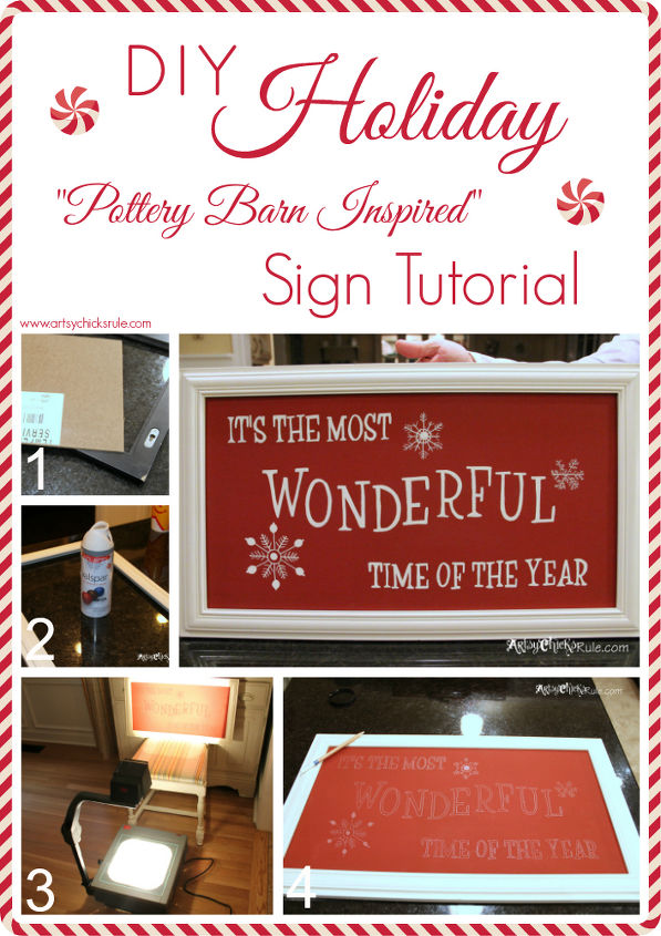 diy holiday sign pottery barn inspired easy inexpensive, chalk paint, crafts, painting, seasonal holiday decor, Finished step by step tutorial on the blog post Super easy and completed in one day