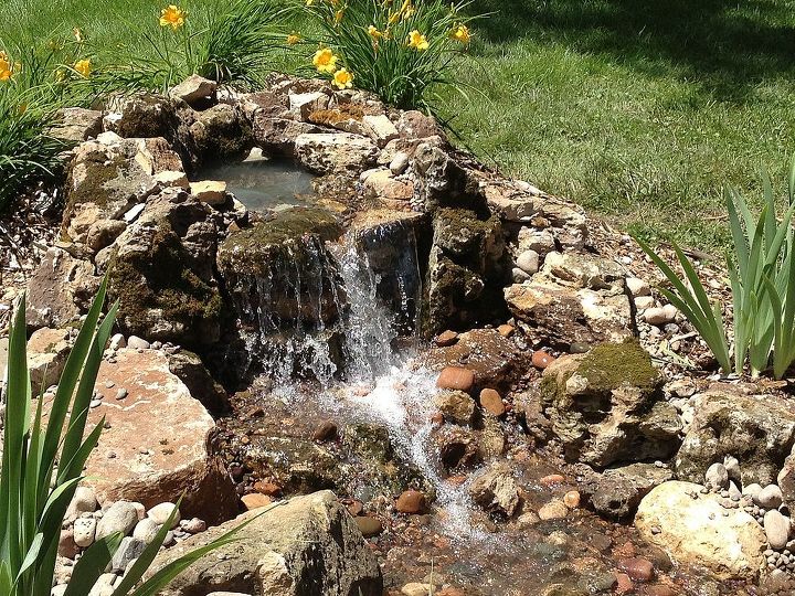 pond renovation deer park il pond construction by gem ponds, outdoor living, ponds water features, Falls running