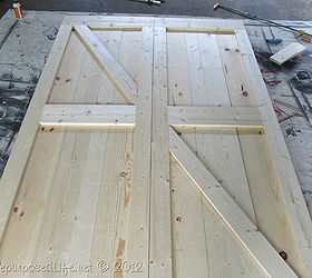 20 projects built from scratch, diy, painted furniture, woodworking projects, Using all new materials rare for me I built some faux barn doors and hung them with inexpensive hardware from Tractor Supply