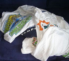 making art with old t shirts, Gather up some of those t shirts they have outgrown and refuse to part with