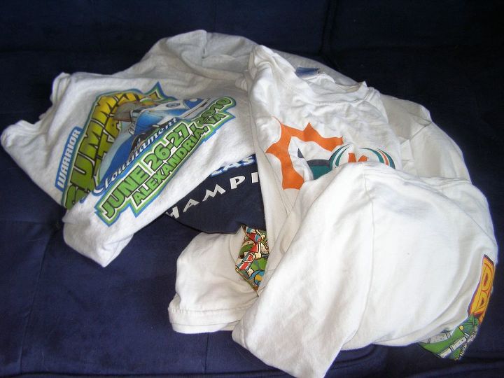 making art with old t shirts, Gather up some of those t shirts they have outgrown and refuse to part with