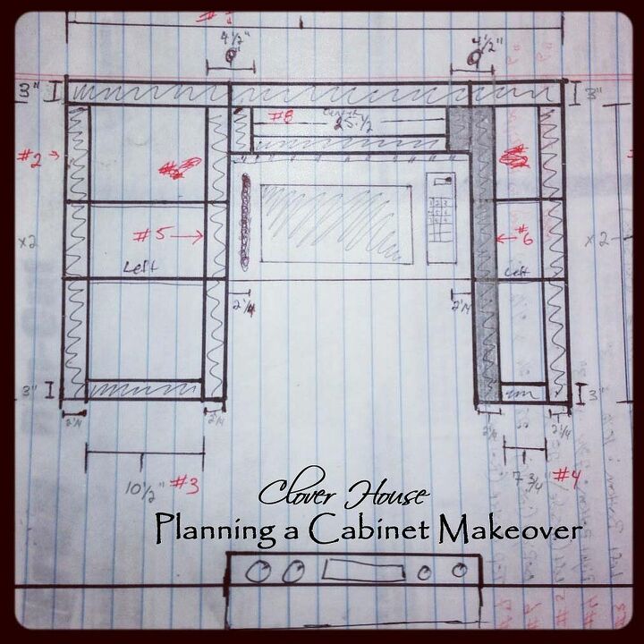 kitchen cabinet makeover part 2 planning, diy, how to, kitchen cabinets, kitchen design, A little hand drawn blueprint helps a lot when you are cutting down existing cabinets to fit
