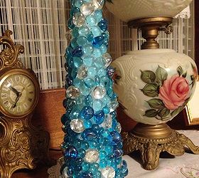 dollar store glass pebbles makes a christmas tree, christmas decorations, crafts, seasonal holiday decor, Glass stone Christmas Tree