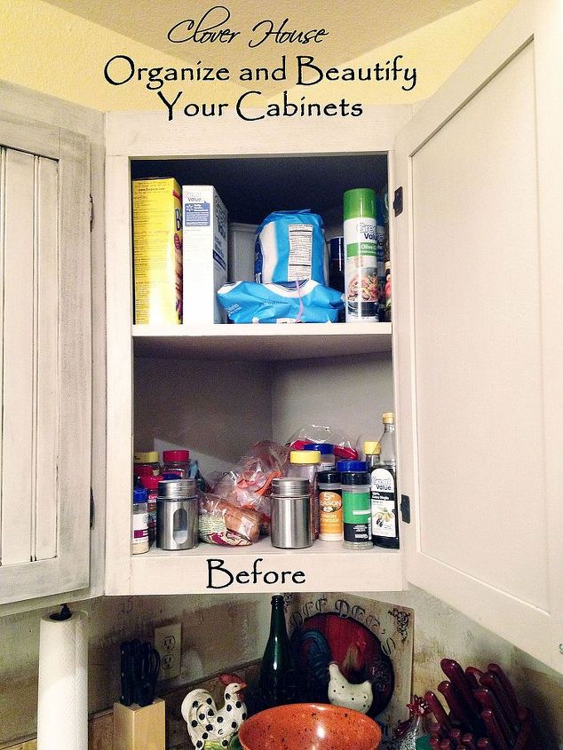 organize beautify your cabinets, kitchen cabinets, kitchen design, organizing, BEFORE all cluttered and I couldn t find a thing