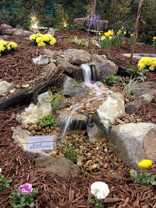 rocky mountain waterscapes award winning garden at the 2013 denver home show, gardening, outdoor living, ponds water features, A 4 pondless waterfall will fit in the smallest yard
