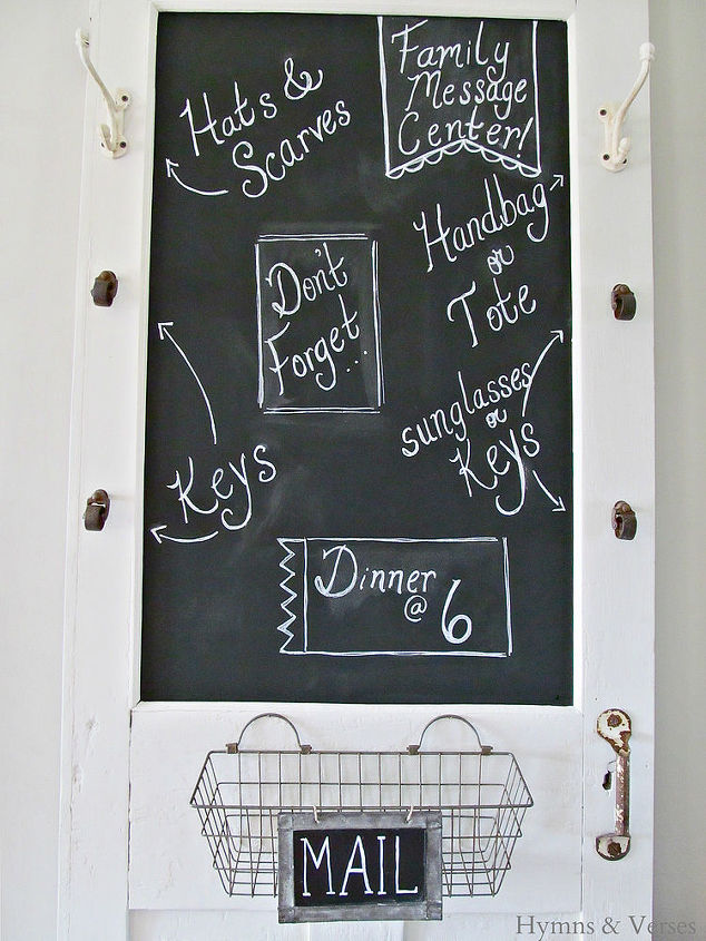 hymns verses my favorite project 2013, doors, home decor, seasonal holiday decor, Chalkboard made from thin subfloor board and chalkboard paint
