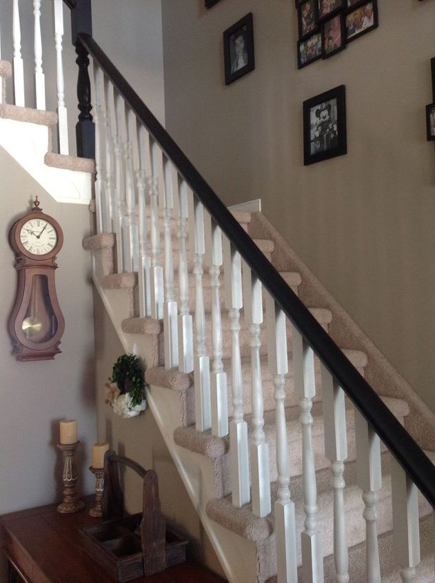 the long time coming staircase banister revival, diy, stairs, woodworking projects, Finished result