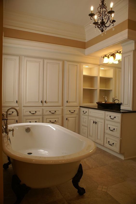 remodeling ideas for every budget, bathroom ideas, bedroom ideas, kitchen design, living room ideas, outdoor furniture, outdoor living, small bathroom ideas, Master bath with lots of storage and a relaxing traditional feel