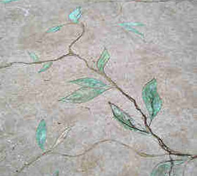 cracked concrete slab into art, concrete masonry, curb appeal, outdoor living, Old cracked concrete used as inspiration for vines and leaves