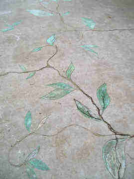 cracked concrete slab into art, concrete masonry, curb appeal, outdoor living, Old cracked concrete used as inspiration for vines and leaves