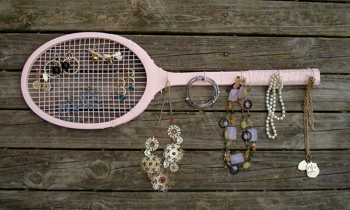vintage wooden tennis racket make it a jewelry organizer for your tennis star, organizing, repurposing upcycling
