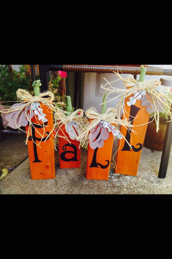 fall pumpkins out of 2x4s, crafts, seasonal holiday decor