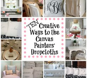 how to use canvas painters drop cloths to decorate everywhere, crafts, home decor, repurposing upcycling, thanksgiving decorations, These are all from my own house and projects
