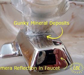 get rid of mineral deposits on your faucet with vinegar, bathroom ideas, cleaning tips, kitchen design, It was time to zap those mineral deposits that were building up