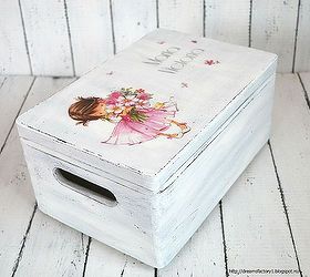 Decoupaged Pretty little girl box with chalkboard heart Hometalk
