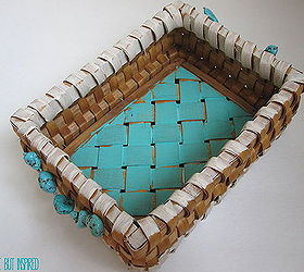 basket facelift with paint and a broken necklace, crafts, painting
