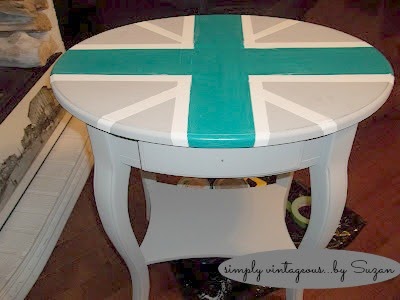 a union jack side table, painted furniture