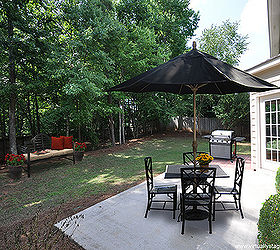 virtual staging takes care of the lifeless patio before picture and a beautiful, real estate, Patio AFTER