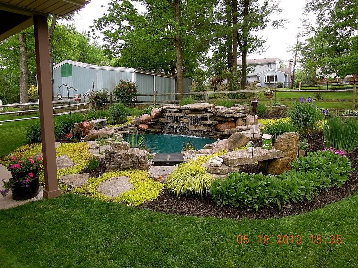 our yard amp outdoor projects, flowers, gardening, outdoor living, Our pond