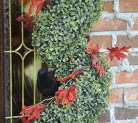 decorating with the dollar tree, christmas decorations, halloween decorations, seasonal holiday d cor, wreaths, Dollar Tree ravens and Dollar Tree 5ft fall garland Add to existing decor for fun fall decorations