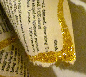 vintage angel ornaments, christmas decorations, crafts, seasonal holiday decor, The edges of the book pages are embellished with glitter glue
