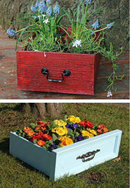 colorful old furniture, gardening, repurposing upcycling, Here s what you can do with those needless drawers